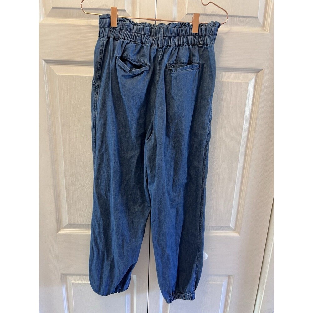 Cleobella Rena Denim Blue Jean Jogger Size Small Elastic Waist - Picture 5 of 8